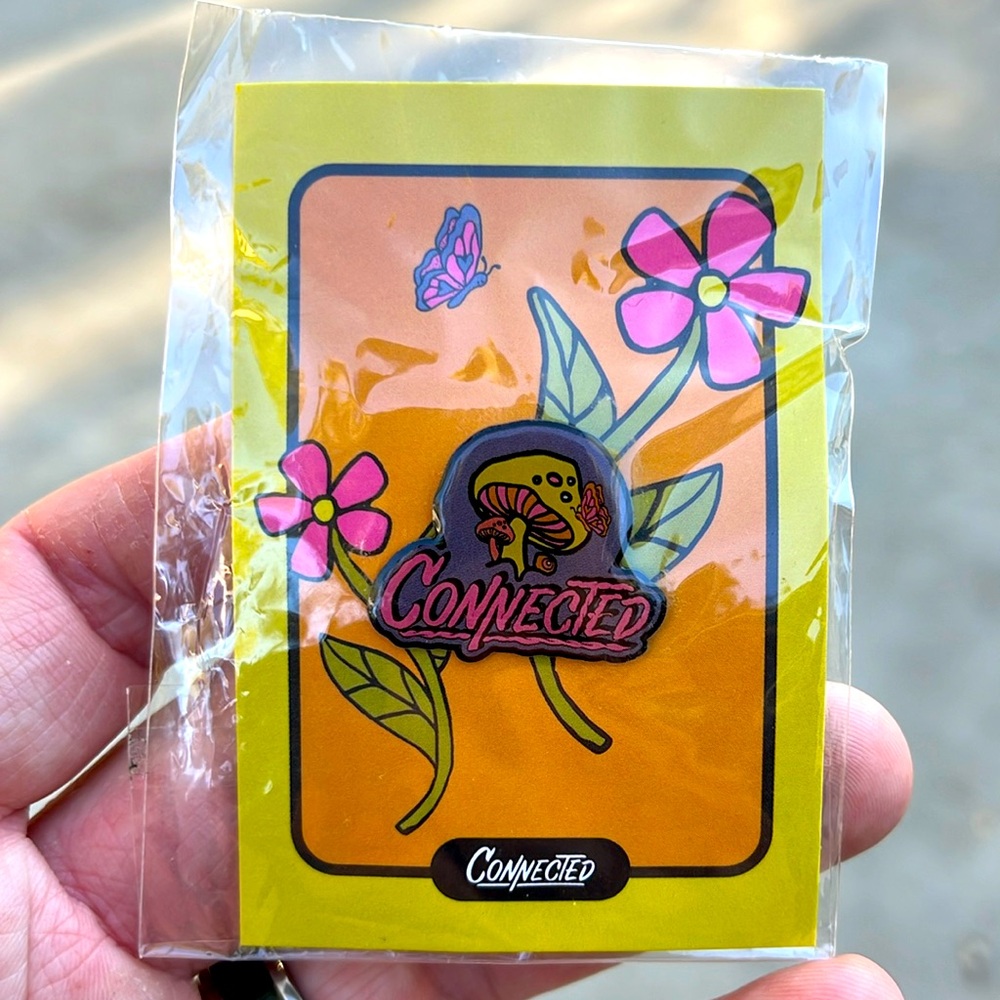 Connected collectible pin.